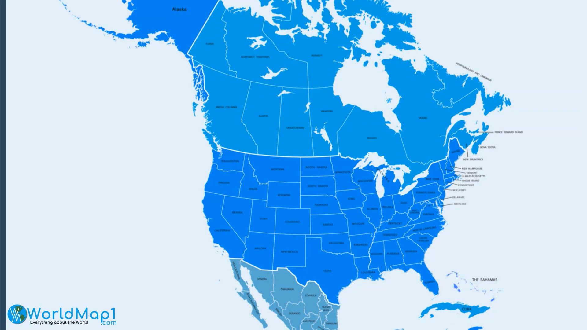 North America and World Political Map